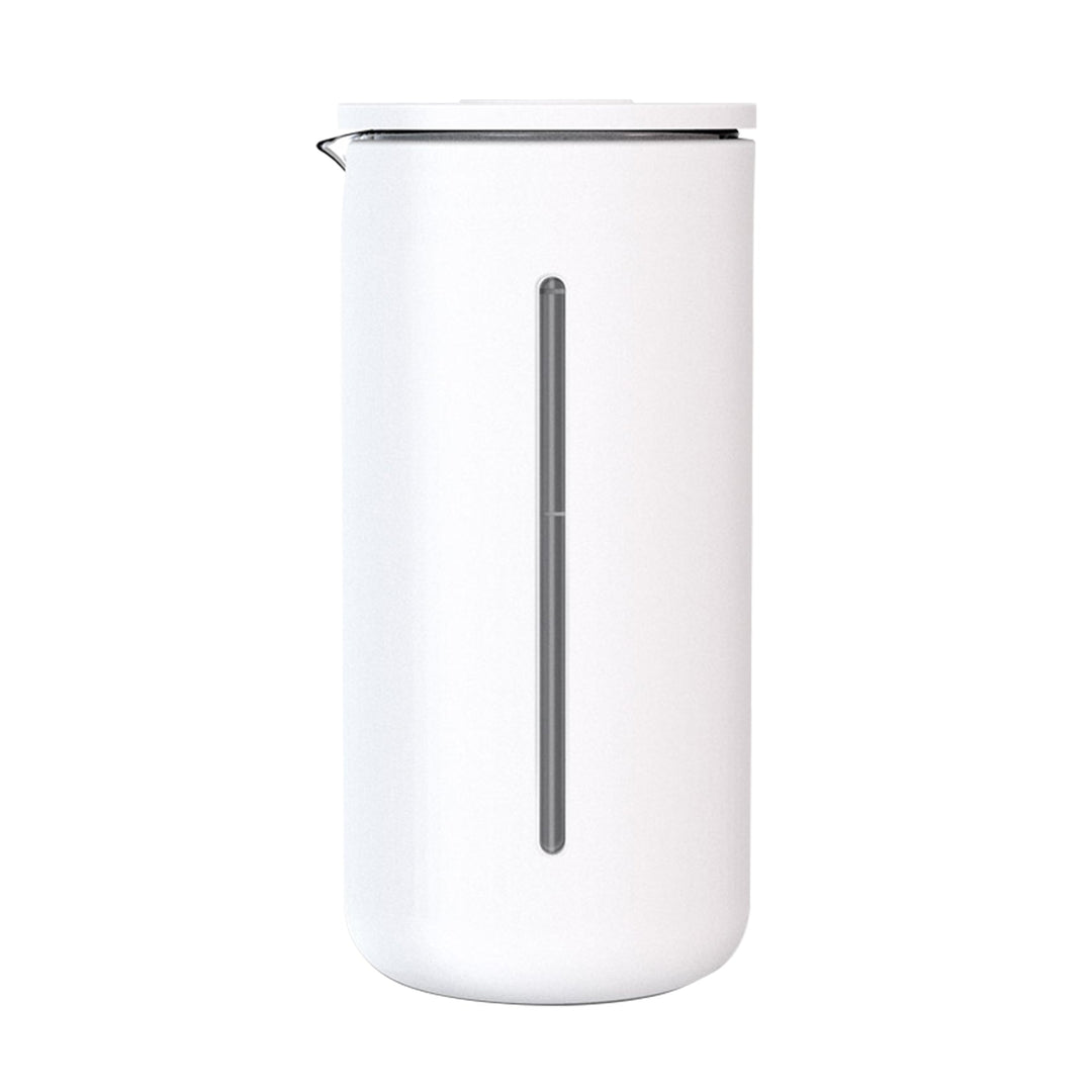Timemore U French Press in white, a 450ml cafetière with slim glass window