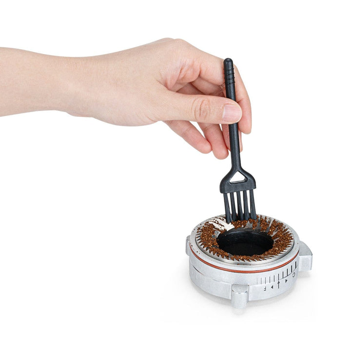 Cleaning the burrs of the Wilfa Uniform Evo Electric Coffee Grinder